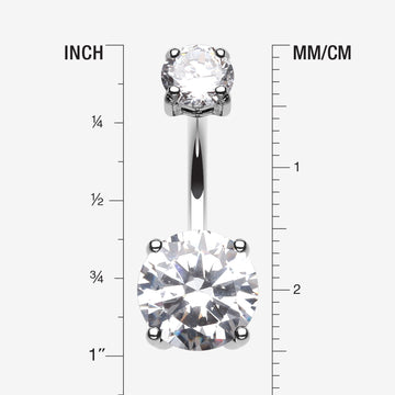 Detail View 1 of Brilliant Gem Sparkle Belly Ring-Clear Gem